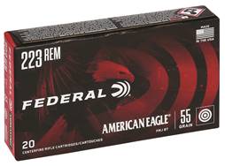 Federal AE223 American Eagle Rifle 223 Rem 55 gr Full Metal Jacket Boat Tail 20 Per Box/ 25 Case